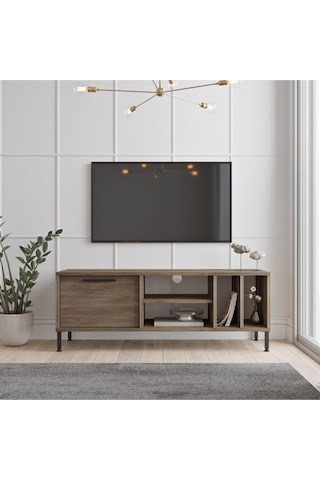 Toria Tv Ünitesi Sehpası Metal Ayaklı 120cm Kahve Tor2-cu Kahverengi