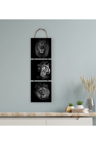 Bk Gift 3 Parça İpli Ahşap Tablo Seti-69