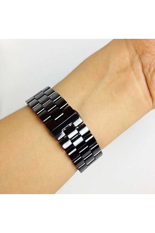 Apple Uyumlu Watch 40 MM Krd-15 Metal Kordon-Siyah