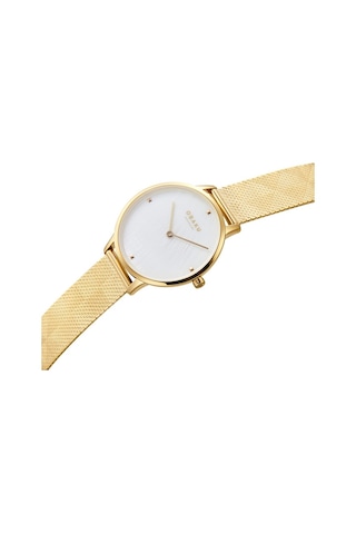 Obaku Denmark V295lxgwhg Quartz Çelik Hasır Altın Rengi Beyaz Kadran 34 Mm Kadın Kol Saati