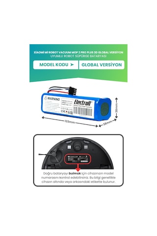 Xiaomi Mi Robot Vacuum Mop 2 Pro Plus 3d Global Versiyon Batarya 6400mah Pil