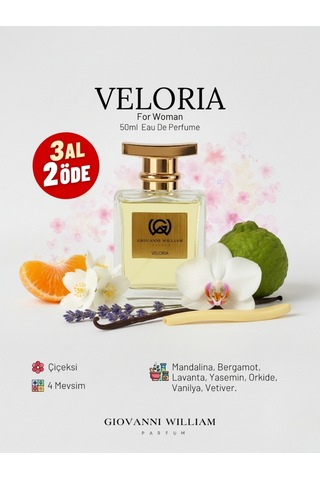 Veloria Kadın Parfüm Edp Çiçeksi Tatlı, Özgüvenli, Vanilya, Lavanta, Yasemin