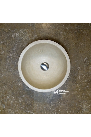 Traverten Yuvarlak Mini Lavabo