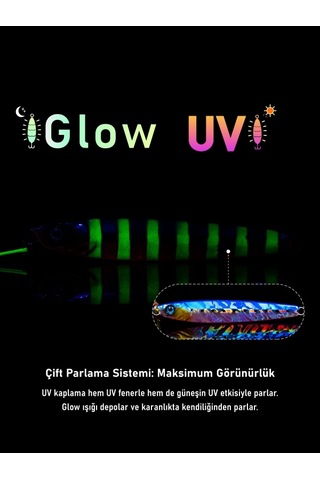 Jig, Zoka, Suni Yem, Glow Uv Metal Jig, 60gr 10cm Jıgto Tide 60