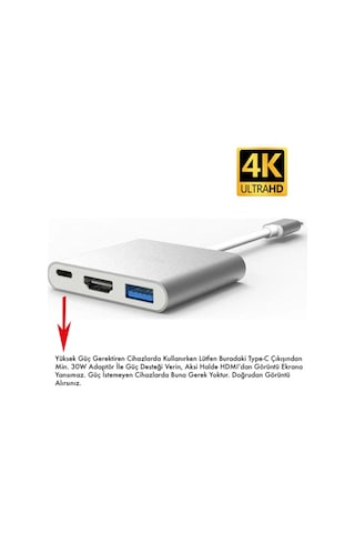 Daytona Cf01 4K Type C To 3 Portlu Hdmı-Usb Çevirici Adaptör