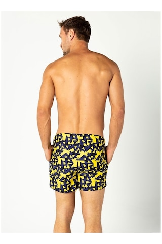 Herrmen Amorf Sarı Mor Şort Mayo Sarı
