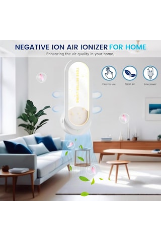 Tenfowee Beyaz Euro Şarjlı Yıldızlı İç Hava Temizleyici Lambası - Negatif İyon Filtreleme Fonksiyonu 1 Adet Beyaz