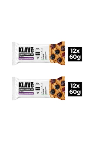 Yüksek Protein Bar Böğürtlen Aromalı - 60 G X 24 Adet - 15g Protein, Vegan Ve Glutensiz - 926339044