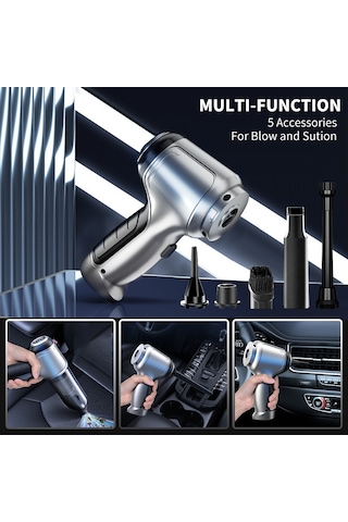 Cbtx Suıtu St-6645 Yüksek Güçlü Araba Ev El Süpürgesi Kablosuz Şarj Edilebilir Abs Elektrikli Süpürge - Siyah