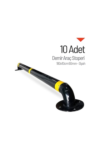 10'lu Demir Araç Stoperi Seti Siyah 180x10cm 60mm-3663