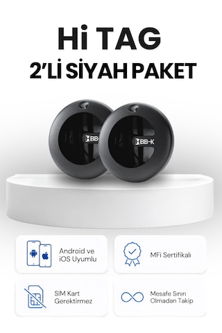 Hi Tag Akıllı Takip Cihazı Android ve İOS Uyumlu (2'li Paket)