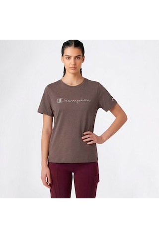 Champion Ss Regular Fit Kadın Gri T-shirt 118382 2800153