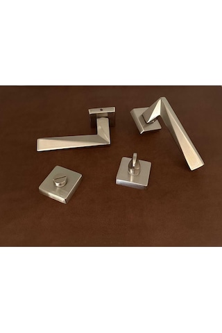 Vista Saten Kare Rozetli Wc Banyo Kapı Kolu 1 Takım