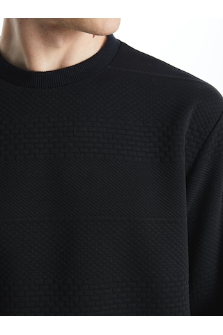 Lcw Vision Siyah Bisiklet Yaka Uzun Kollu Erkek Sweatshirt