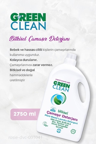 Green Clean Bitkisel Çamaşır Deterjanı 2750 Ml 55 Yıkama