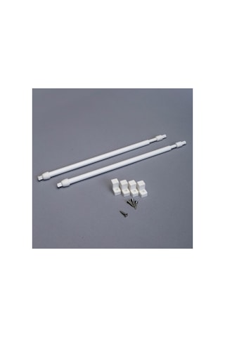 40 - 60 Cm Ayarlanabilir Briz Çubuğu 2 Adet Alüminyum Perde Borusu 4 Adet Başlık 40-60 Cm Beyaz