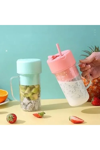Taşınabilir Pipetli Bardak Blender Renkli