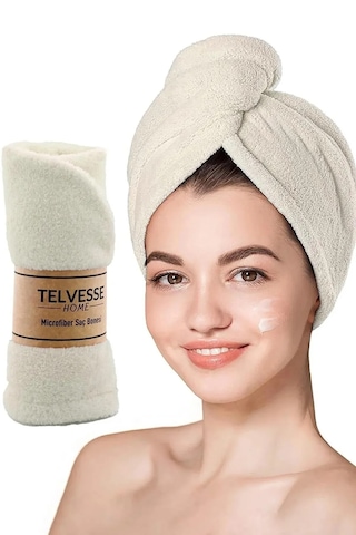 Alastor Saç Havlusu Kalın Mikrofiber Havlu Bej Renginde Bej