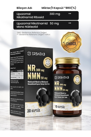 Nr 300 Mg + Nmn 50 Mg Lipozomal Formül 30 Kapsül Takviye Edici Gıda