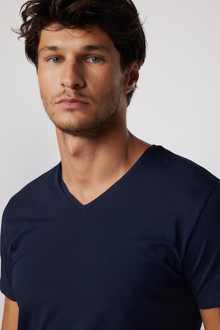 Tudors Slim Fit V Yaka Düz Basıc Kısa Kol Lacivertvert T-Shirt-27716-Lacivertvert Lacivert