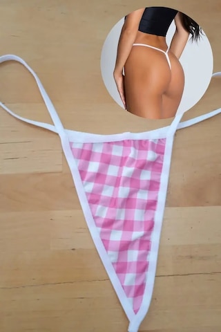 Anastasia String Tanga Külot - Büyük Kare Desen Pembe Ans108 Pembe
