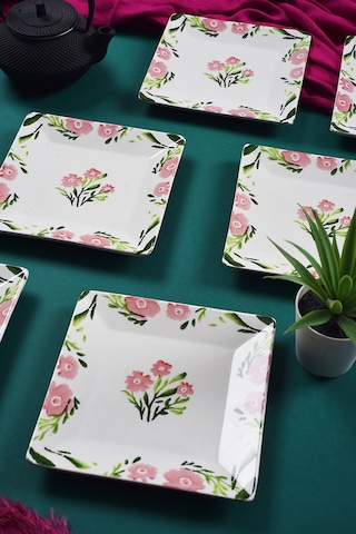 Piatti Naturali 6'lı Bahar Tatlı Tabak Seti Sunum Servis Pasta 15 Cm