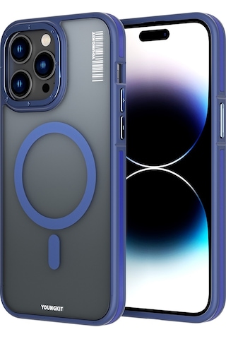 Apple Uyumlu iPhone 14 Pro Kılıf Magsafe Şarj Özellikli Youngkit Rock Sand Serisi Kapak