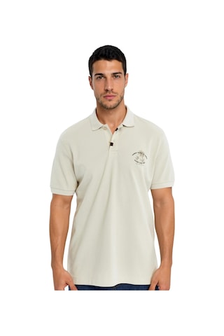 Arma Ar-ma Erkek Polo Yaka Tişört Resim Baskili Örme Kumaş Büyük Beden %100 Pamuk 30/1 Çift Toplama Penye Pike K30374871002 Bej-b1