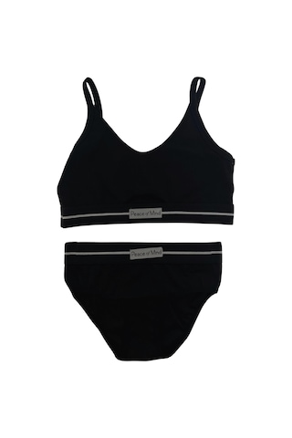 Koza Dora Model Kaşkorse Çizgili Sporcu Takım - 80343 Siyah