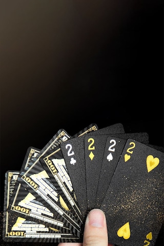 Siyah Dolar İskambil Kağıdı Pvc Su Geçirmez Oyun Kağıdı Cin383sy