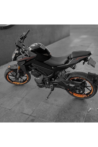 Neon Fosforlu Turuncu İç Dış Motosiklet Jant Şeridi Takımı Çınar Extreme