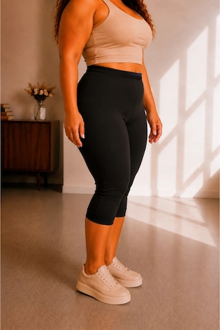 Sngl Tekstil Büyük Beden Kadın Tayt Kapri 3xl 4xl 5xl 6xl 7xl 8xl Siyah