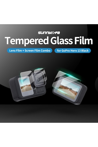 Gopro Hero13 Siyah Sunnylife 3'ü 1 Arada Lens Koruyucu Ön Ve Arka Ekran Temperli Cam Filmleri İçin, Miktar: 2 2 2 Takım Diğer