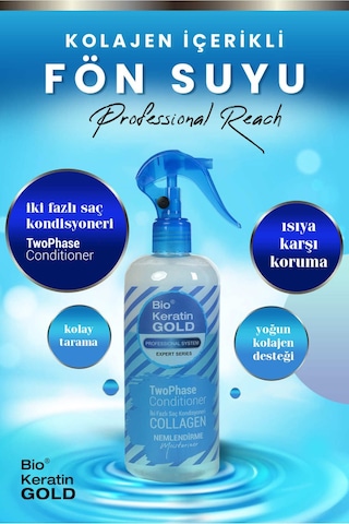 Bio Keratin Gold Kolajenli Çift Fazlı Fön Suyu 400 ML