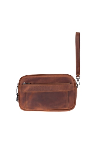 Bloominbag Forge Wrist Heritage Saddle Luxe Hakiki Deri Unisex Kilitli Clutch Kahverengi
