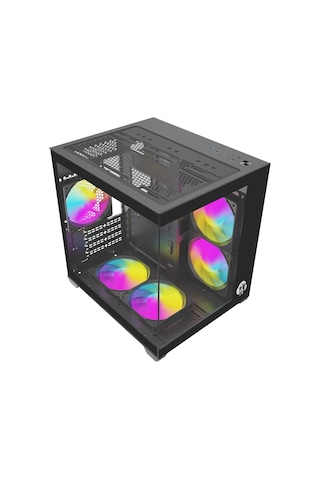 Strong Shadow Siyah V2 5x 120mm RGB mATX Akvaryum Gaming Bilgisayar Kasası (Powersız)
