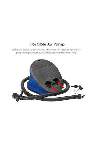 Yifomall Mavi Büyük Boy Plastik Ayak Pompa - Lastik Bot, Kayık, Balıkçılık Botu İçin Şişirme/havalama Çift Fonksiyonlu - 3 Uçlu Ağızlı