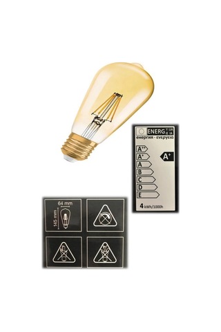 Osram 4w 37w 4 Flamanlı Armut Rustik Led Ampul Sarı Işık