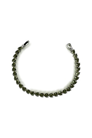 925 Ayar Gümüş Zultanit Taşlı Su Yolu Kadın Bileklik - Sevgililer Günü Hediyesi 19.5 Cm Haki - 820714897 Haki