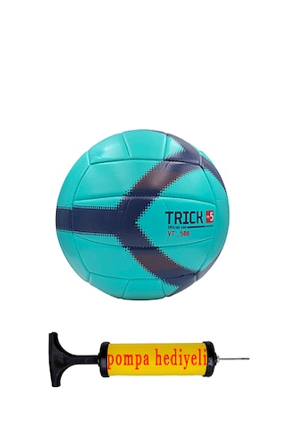 Alastor Pompa Hediyeli Turkuaz Voleybol Topu Dikişli 5 Numara Turkuaz
