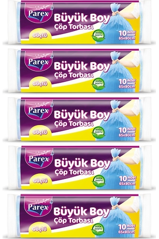 Güçlü Çöp Torbası Büyük Boy 10'lu 65 X 80 Cm 5 Paket