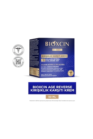 Bioxcin Age Reverse Kırışıklık Karşıtı Gece Kremi 50 Ml Retinol, Kolajen, Hyaluronik Asit Ve Bitkisel Kompleks İçerikli Sıkılaştırıcı Ve Dolgunlaştırıcı Etki Sku: Smg8690010432544