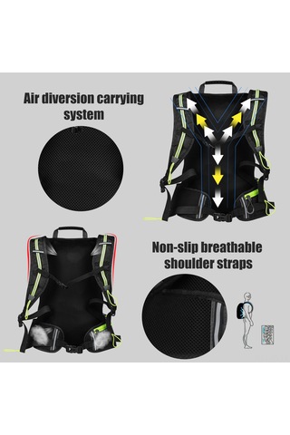 Jeemson 16l Su Gezgin Sırt Çantası - Su Geçirmez, Hafif Ve Ergonomik Bisiklet Çantası Yeşil