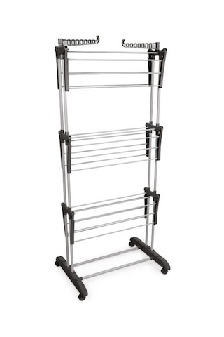 Tiga 3 Katlı Tekerlekli Çamaşır Kurutma Askısı