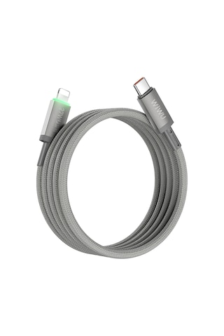Wiwu Wi-c083 Maglink Serisi Işıklı Magnetik Type-c To Lightning Pd Data Ve Şarj Kablosu 27w 1m Gri