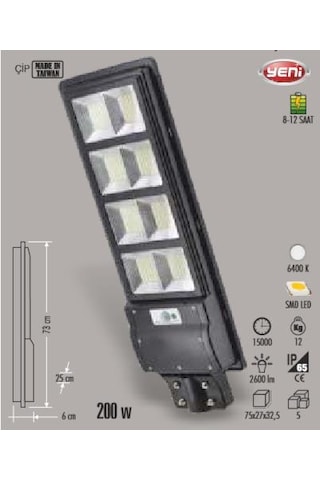 Cata 4642 300w Solar Sokak Armatürü