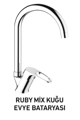 Ruby Mix Kuğu Evye Bataryası krom