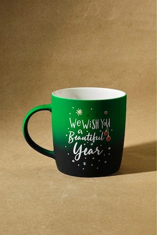 Karaca New Year Yılbaşı  Yeşil 350 ml Soft Touch Kupa