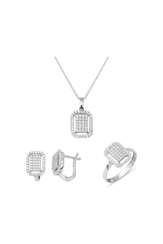 Bilezikci Coronet Beyaz Altın Baget Spor Set Stvr34841