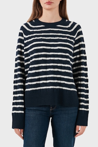 Tommy Hilfiger Bayan Kazak Ww0ww48394 0y7 Lacivert-beyaz Lacivert-beyaz